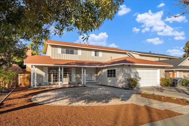 view of front facade with a garage