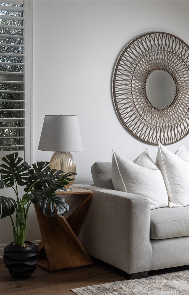 living room featuring wood-type flooring