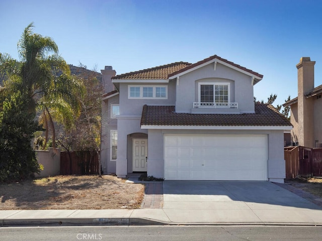 view of property with a garage