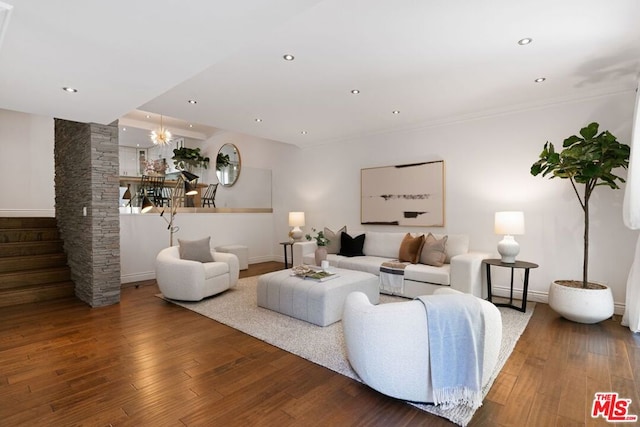 living room featuring hardwood / wood-style floors