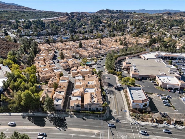 bird's eye view featuring a mountain view