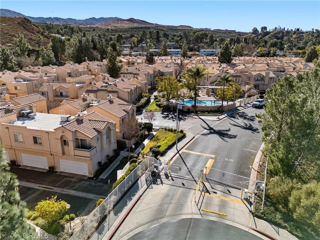 bird's eye view featuring a mountain view