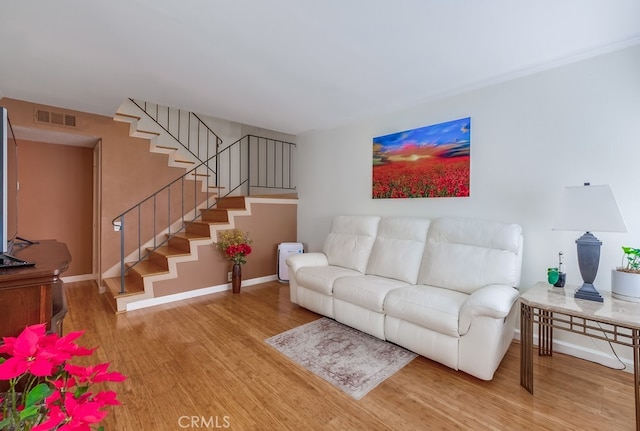 living room featuring hardwood / wood-style flooring