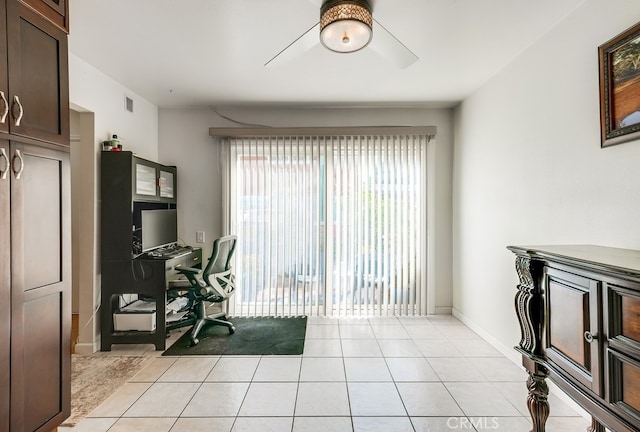 office space featuring light tile patterned floors