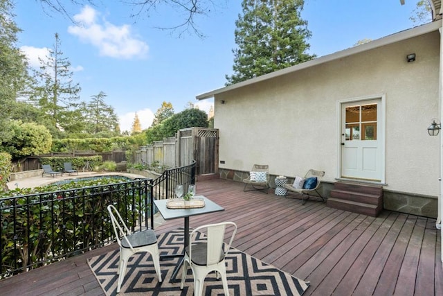 view of wooden deck