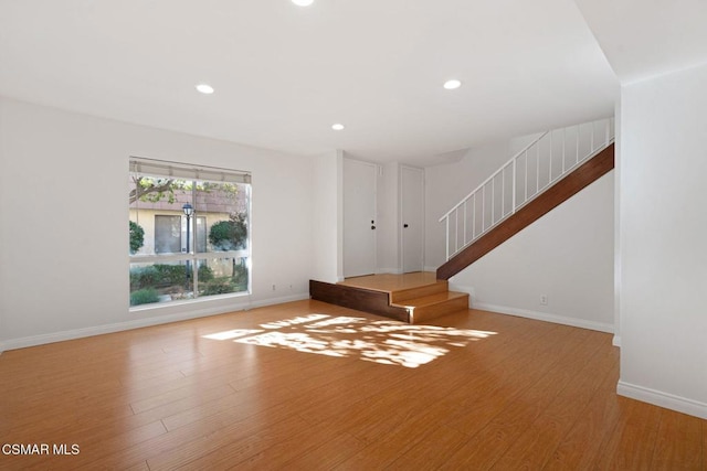 empty room with light wood-type flooring