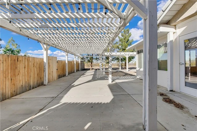 view of patio / terrace featuring a pergola