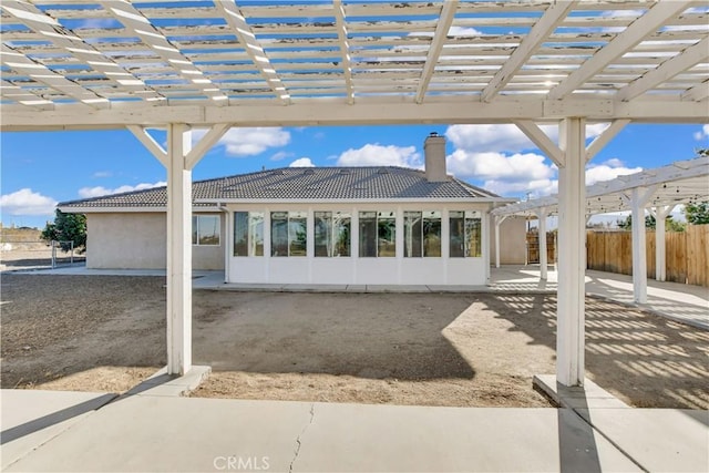 view of patio / terrace featuring a pergola