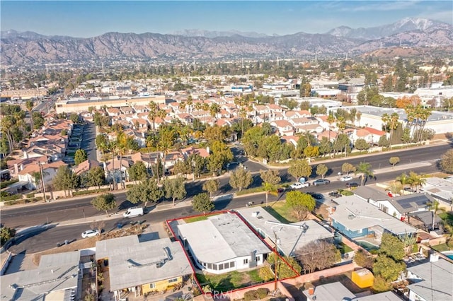 aerial view with a mountain view