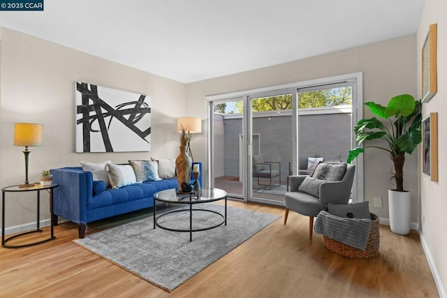 living room featuring hardwood / wood-style flooring