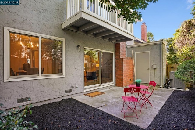 view of patio / terrace featuring a balcony and central AC