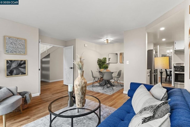 living room featuring hardwood / wood-style flooring