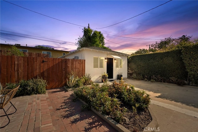 view of front of property with a patio area