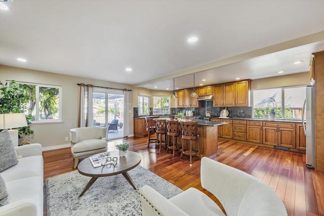 living room featuring hardwood / wood-style floors