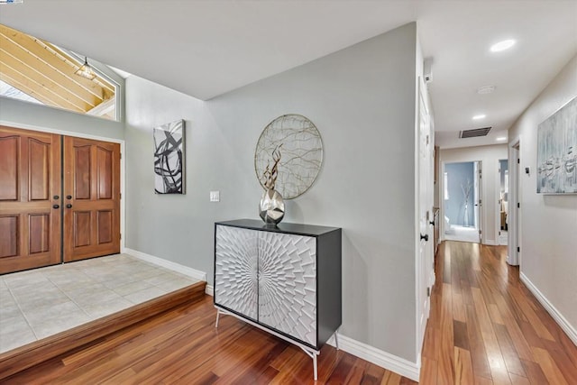 foyer featuring light hardwood / wood-style flooring