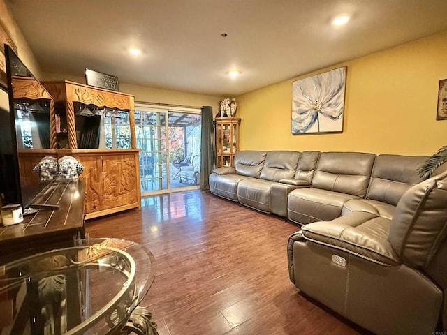 living room featuring hardwood / wood-style flooring