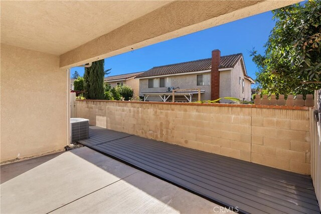 view of patio / terrace featuring central AC