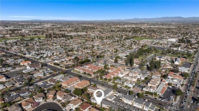 aerial view with a mountain view