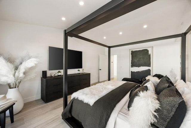 bedroom featuring light hardwood / wood-style flooring