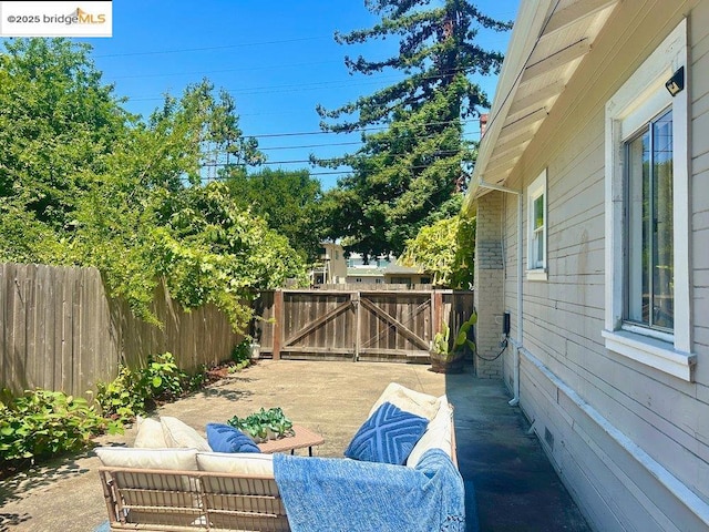 view of patio / terrace featuring an outdoor living space