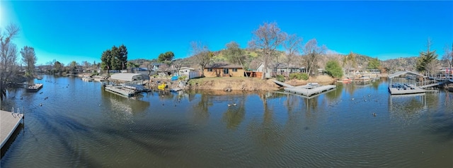 water view with a dock