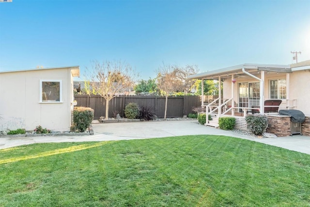 view of yard featuring a patio