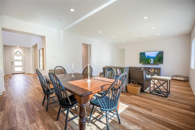 dining room featuring light wood-type flooring