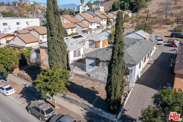 drone / aerial view with a mountain view