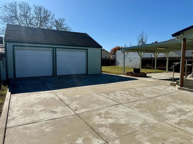 view of garage