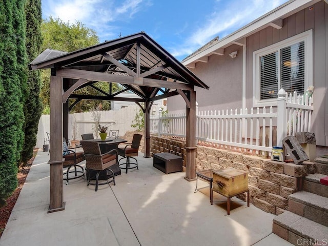 view of patio / terrace with a gazebo