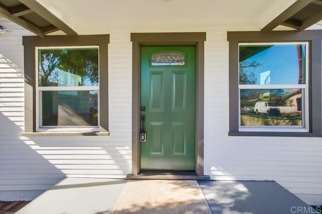 view of doorway to property