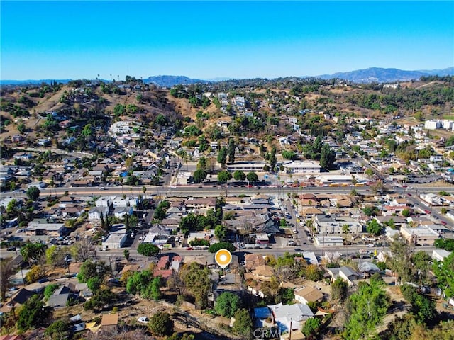 drone / aerial view with a mountain view