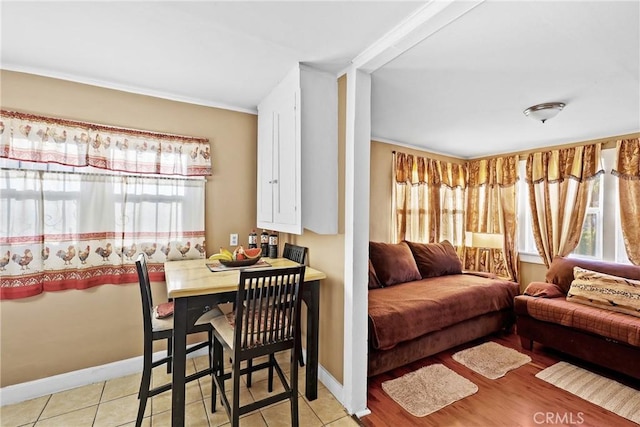 living room featuring light tile patterned floors