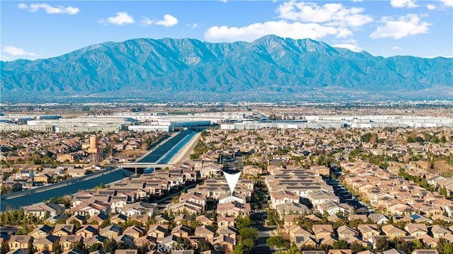 aerial view with a mountain view