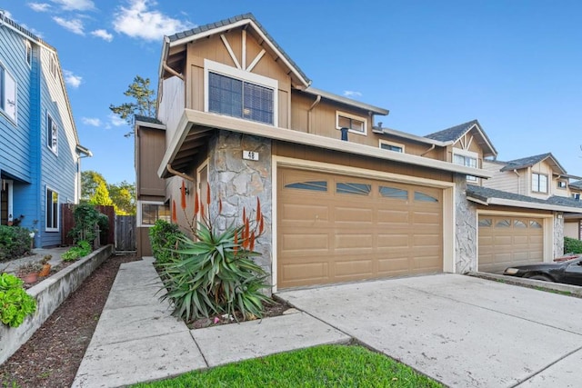 view of front facade with a garage