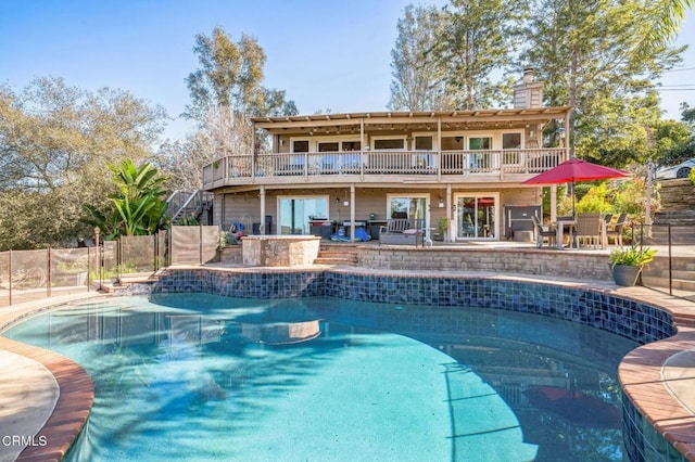 view of pool featuring a patio area