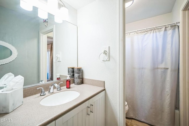 bathroom with toilet and vanity