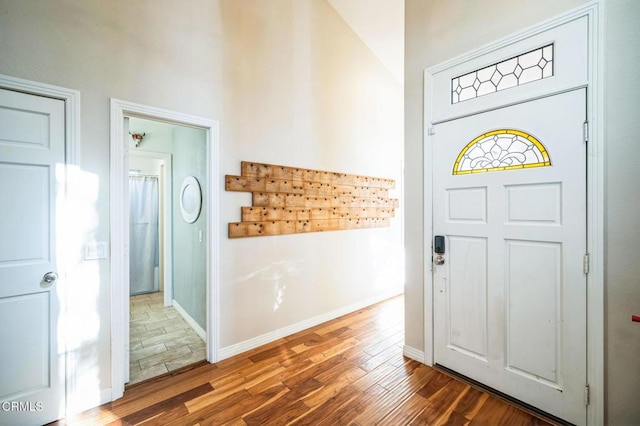 entryway featuring dark hardwood / wood-style flooring