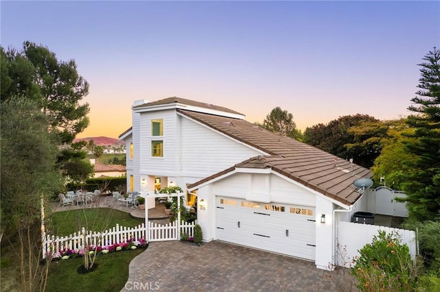 view of front of house featuring a garage