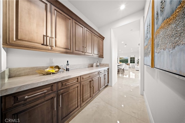 bar with light stone counters