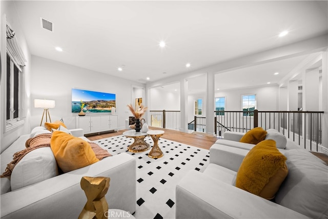 living room featuring hardwood / wood-style flooring