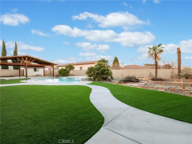 20276 Waco Rd, Apple Valley, CA 92308 - view of yard featuring a fenced in pool and a patio