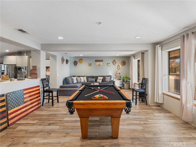 20276 Waco Rd, Apple Valley, CA 92308 - recreation room featuring light hardwood / wood-style flooring and billiards