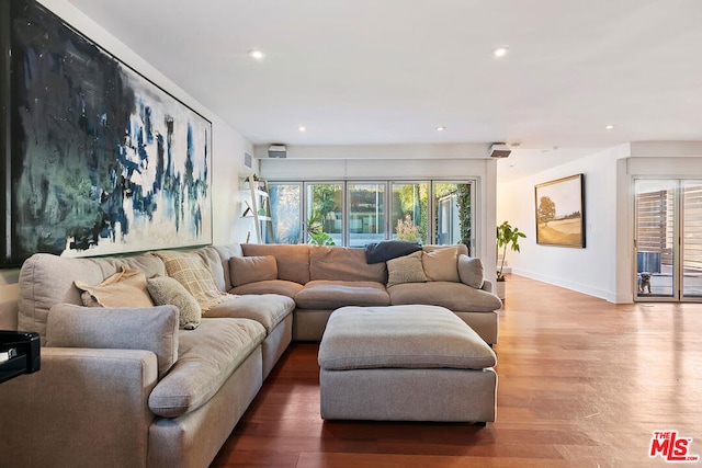 living room featuring hardwood / wood-style floors