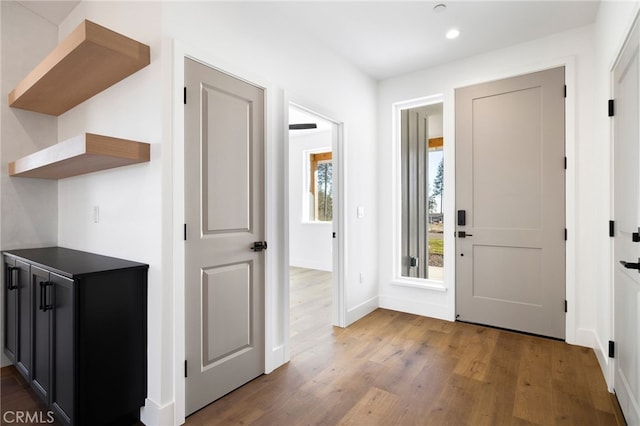 foyer featuring light hardwood / wood-style floors