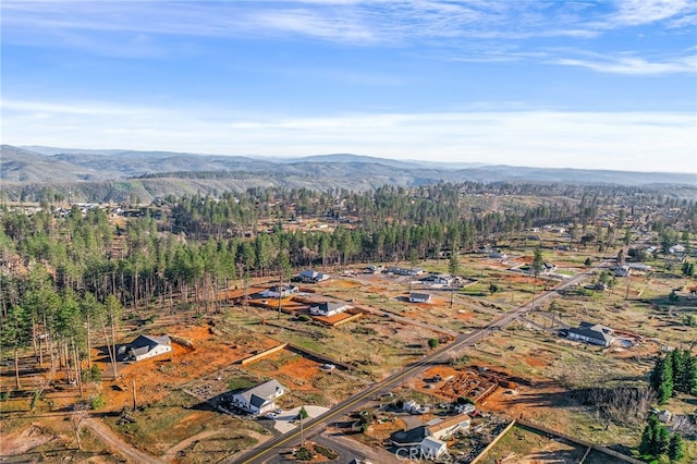 aerial view with a mountain view