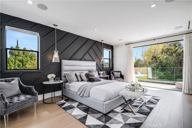 bedroom featuring hardwood / wood-style flooring