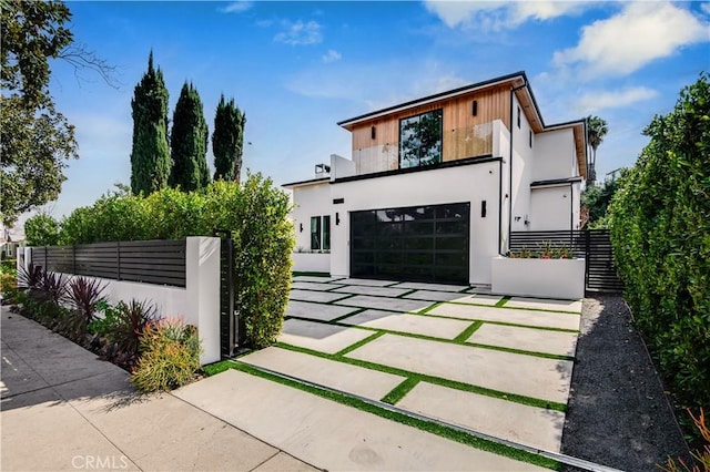 contemporary house with a garage