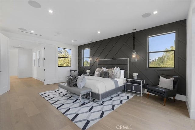 bedroom featuring light hardwood / wood-style flooring