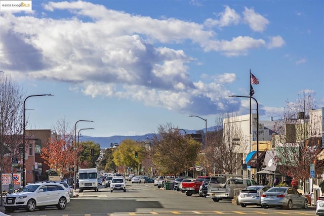 view of street featuring a mountain view